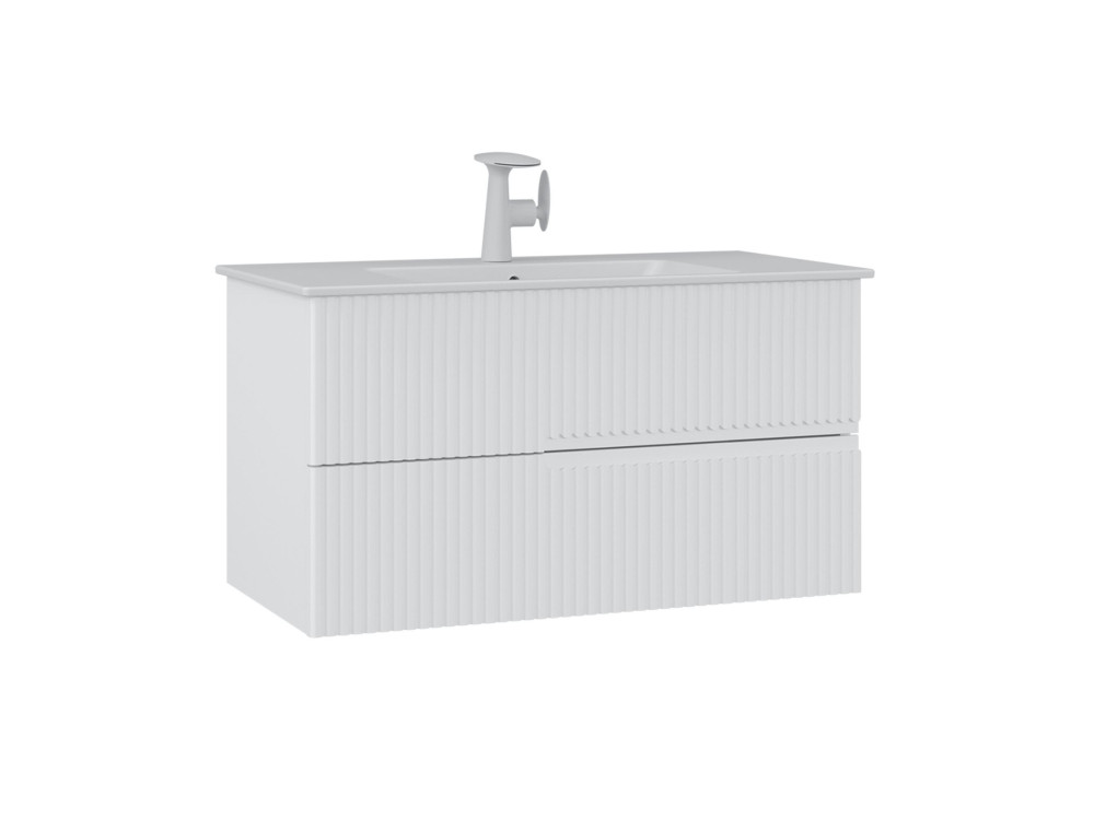 Wastafelmeubel "Moonlight 90 v2" - 91 x 51 x 51 cm - Matte White