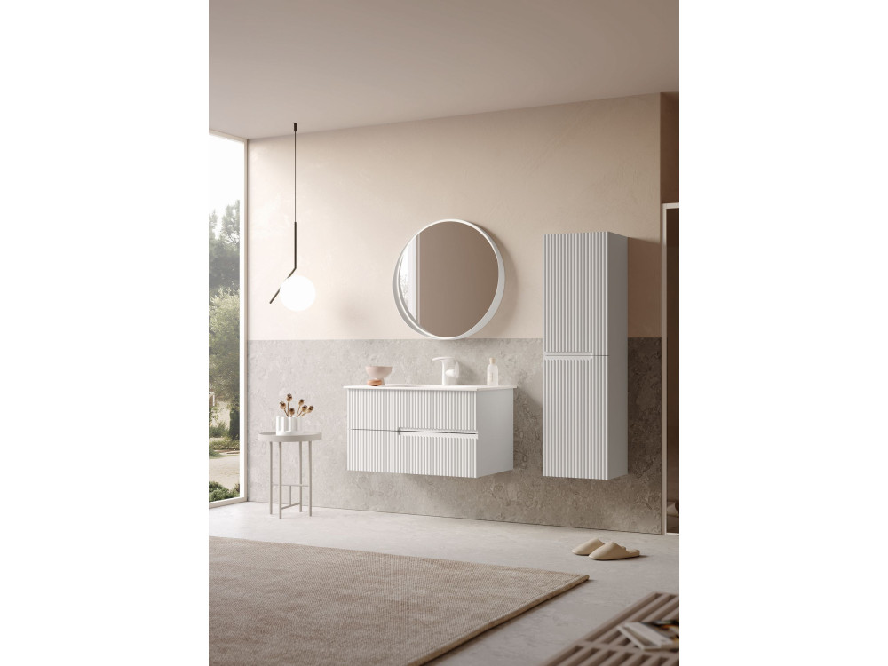 Wastafelmeubel "Moonlight 90 v2" - 91 x 51 x 51 cm - Matte White