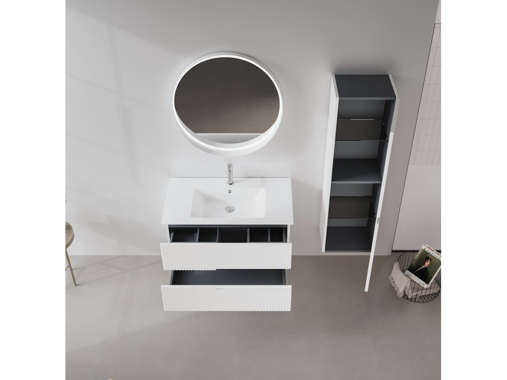 Wastafelmeubel "Moonlight 90 v2" - 91 x 51 x 51 cm - Matte White