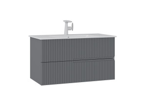 Wastafelmeubel "Moonlight 90 v2" - 91 x 51 x 51 cm - Matte Grey