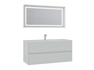 Wastafelmeubel met spiegel (2-delig) "Nest 121 v2" - 121 x 51 x 55 cm - Matte Cashmere