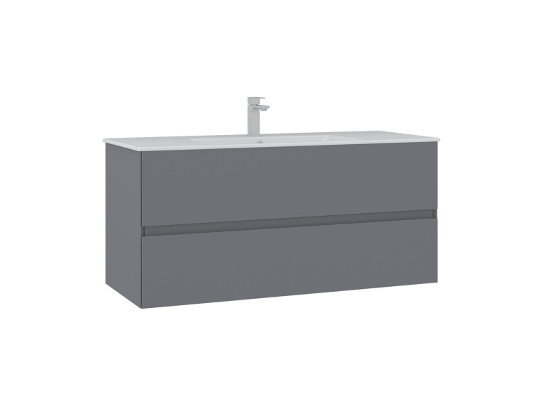 Wastafelmeubel "Nest 121 v2" - 121 x 51 x 55 cm - Matgrijs