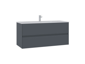 Wastafelmeubel "Nest 121 v2" - 121 x 51 x 55 cm - Mat antraciet