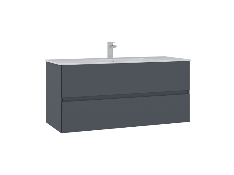Wastafelmeubel "Nest 121 v2" - 121 x 51 x 55 cm - Mat antraciet