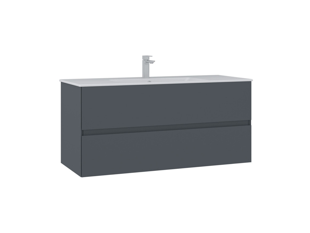 Wastafelmeubel "Nest 121 v2" - 121 x 51 x 55 cm - Mat antraciet