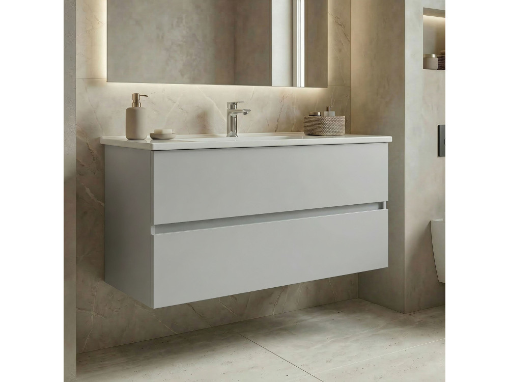 Wastafelmeubel "Nest 121 v2" - 121 x 51 x 55 cm - Matte Cashmere