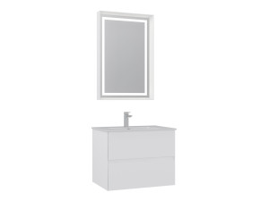 Wastafelmeubel met spiegel (2-delig) "Nest 71 v2" - 71 x 51 x 55 cm - Matwit