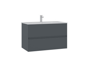 Wastafelmeubel "Nest 91 v2" - 91 x 51 x 55 cm - Mat antraciet