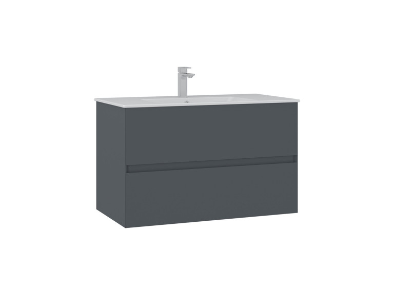 Wastafelmeubel "Nest 91 v2" - 91 x 51 x 55 cm - Mat antraciet