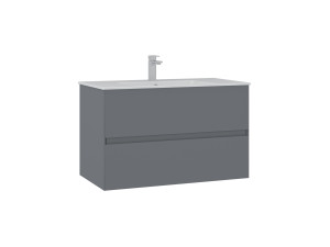 Wastafelmeubel "Nest 91 v2" - 91 x 51 x 55 cm - Matgrijs