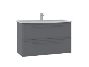 Wastafelmeubel "Nuvola 100 v2" - 100 x 50 x 62 cm - Grijs