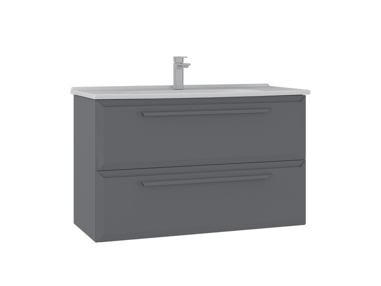 Wastafelmeubel "Nuvola 100 v2" - 100 x 50 x 62 cm - Grijs