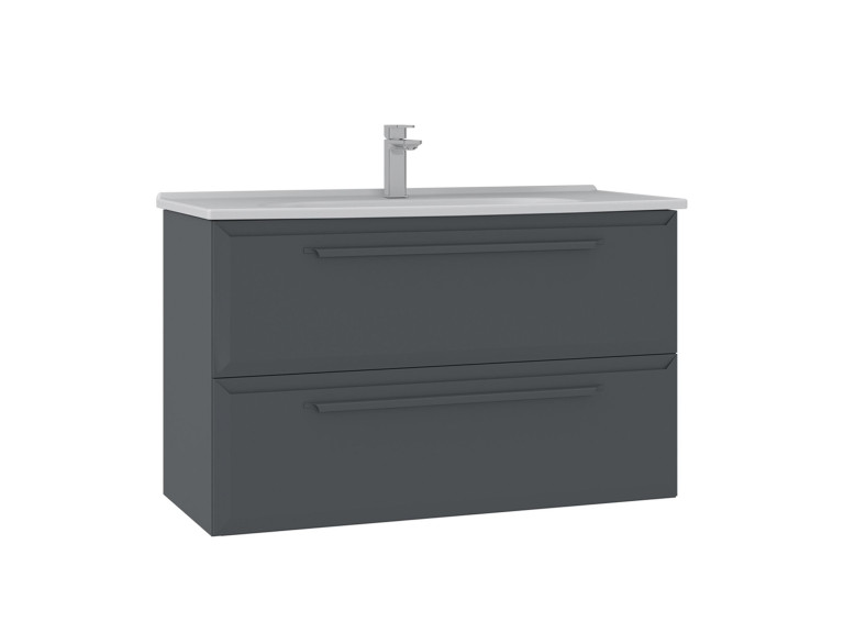 Wastafelmeubel "Nuvola 100 v2" - 100 x 50 x 62 cm - Antraciet