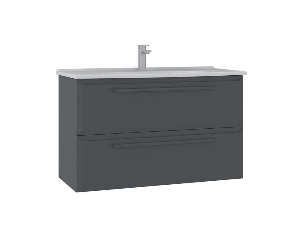 Wastafelmeubel "Nuvola 100 v2" - 100 x 50 x 62 cm - Antraciet