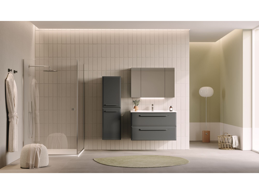 Wastafelmeubel "Nuvola 100 v2" - 100 x 50 x 62 cm - Antraciet