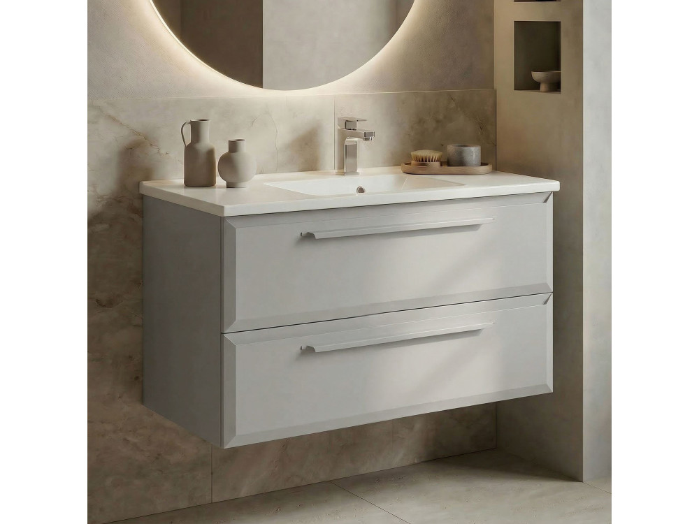 Wastafelmeubel "Nuvola 100 v2" - 100 x 50 x 62 cm - Cashmere