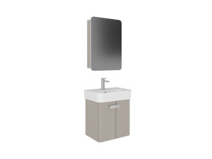 Wastafelmeubel met spiegel (2-delig) "Orbit 55" - 55 x 38 x 62 cm - Mink