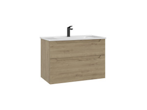 Wastafelmeubel "Messina 85 v2" - 85 x 45 x 55 cm - Eiken