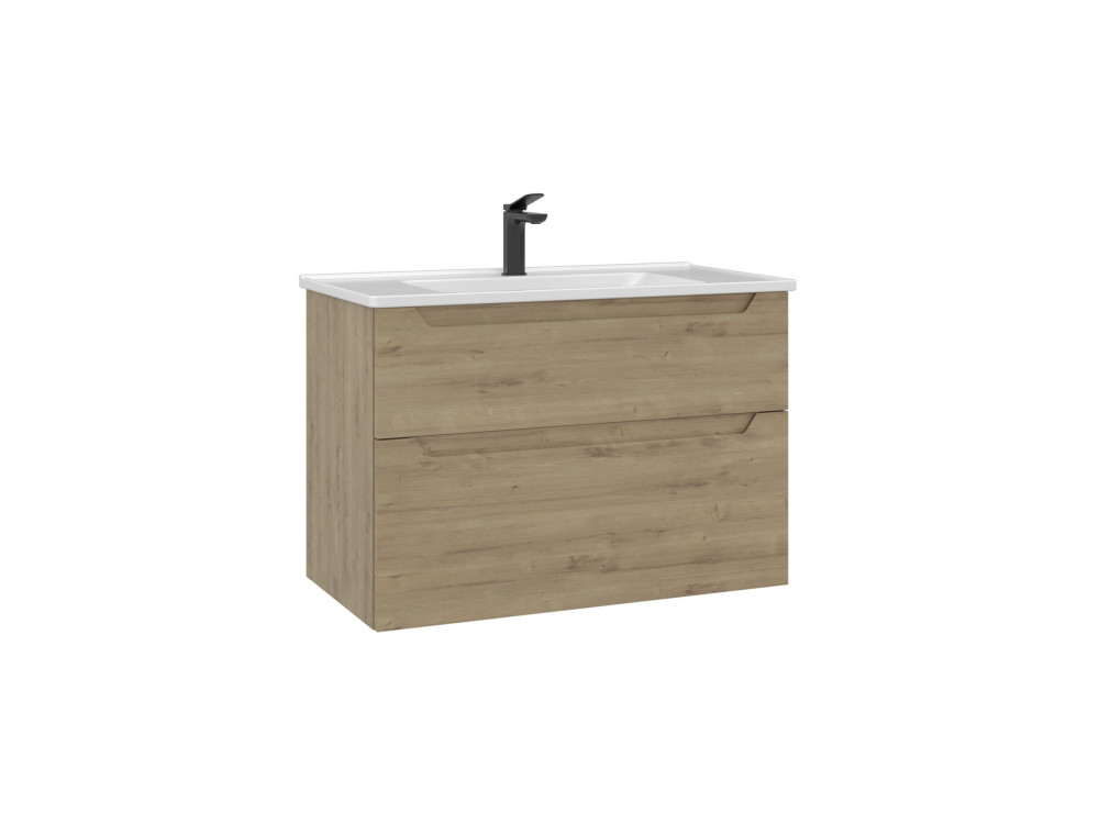 Wastafelmeubel "Messina 85 v2" - 85 x 45 x 55 cm - Eiken