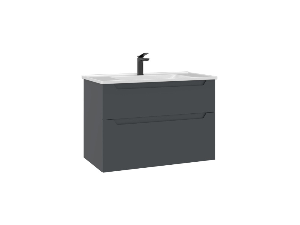 Wastafelmeubel "Messina 85 v2" - 85 x 45 x 55 cm - Mat antraciet