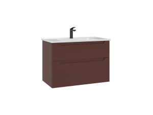 Wastafelmeubel "Messina 85 v2" - 85 x 45 x 55 cm - Matte Red