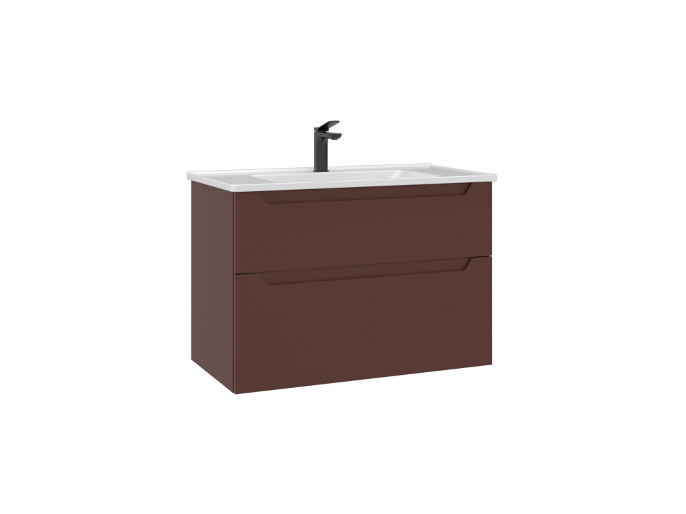 Wastafelmeubel "Messina 85 v2" - 85 x 45 x 55 cm - Matte Red