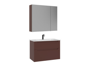 Wastafelmeubel met spiegel (2-delig) "Messina 85 v2" - 85 x 45 x 55 cm - Matrood