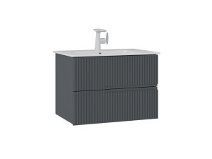 Wastafelmeubel "Moonlight 70 v2" - 71 x 51 x 51 cm - Mat antraciet