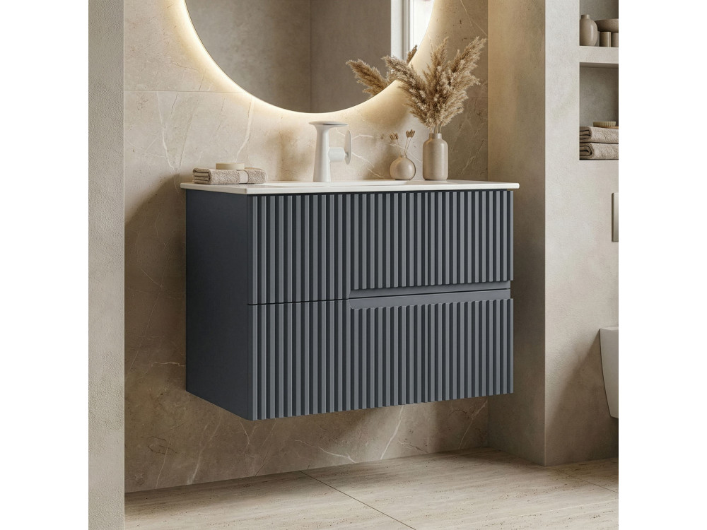 Wastafelmeubel "Moonlight 70 v2" - 71 x 51 x 51 cm - Mat antraciet