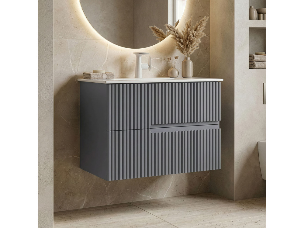 Wastafelmeubel "Moonlight 70 v2" - 71 x 51 x 51 cm - Matte Grey