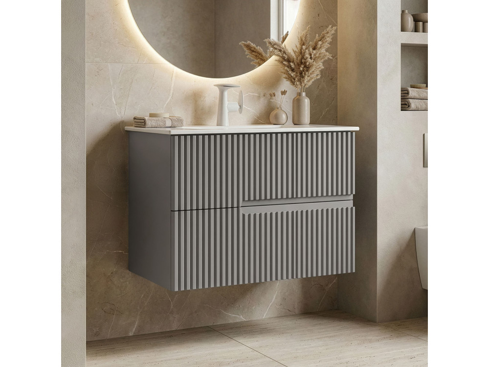 Wastafelmeubel "Moonlight 70 v2" - 71 x 51 x 51 cm - Matte Mink