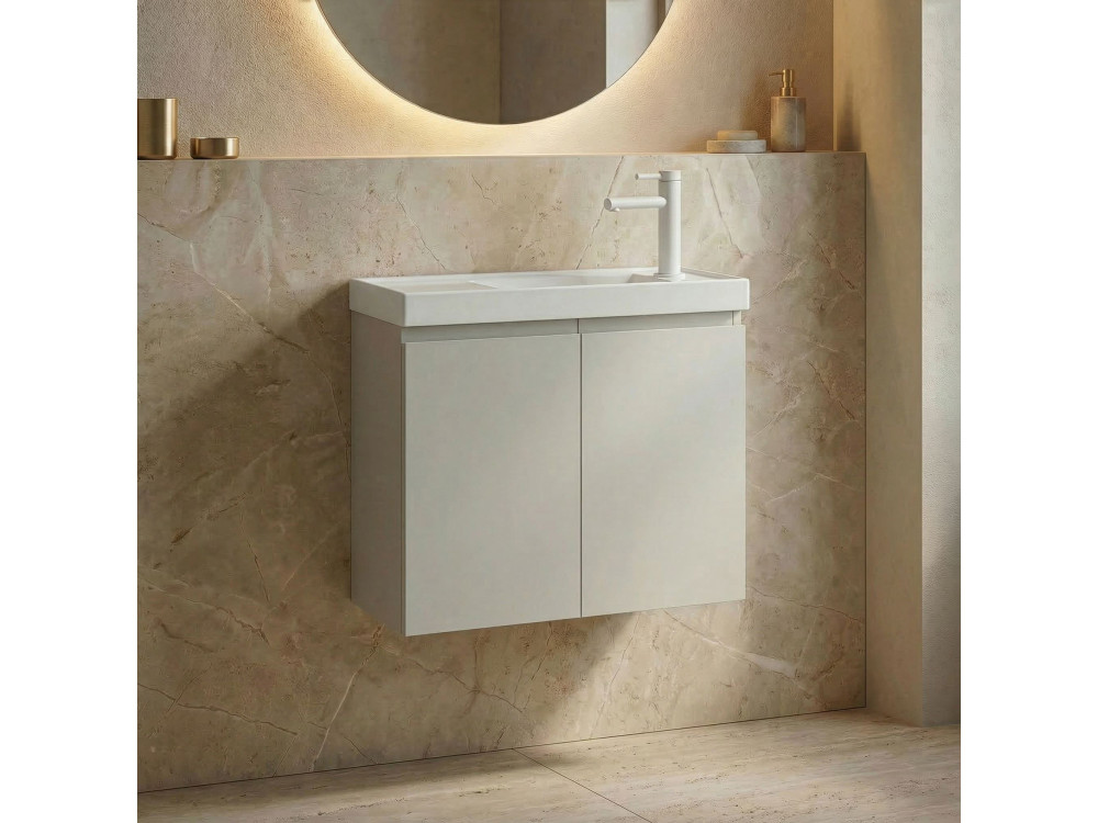 Wastafelmeubel "Ferla 60" - 60 x 22 x 50 cm - Matte Cashmere