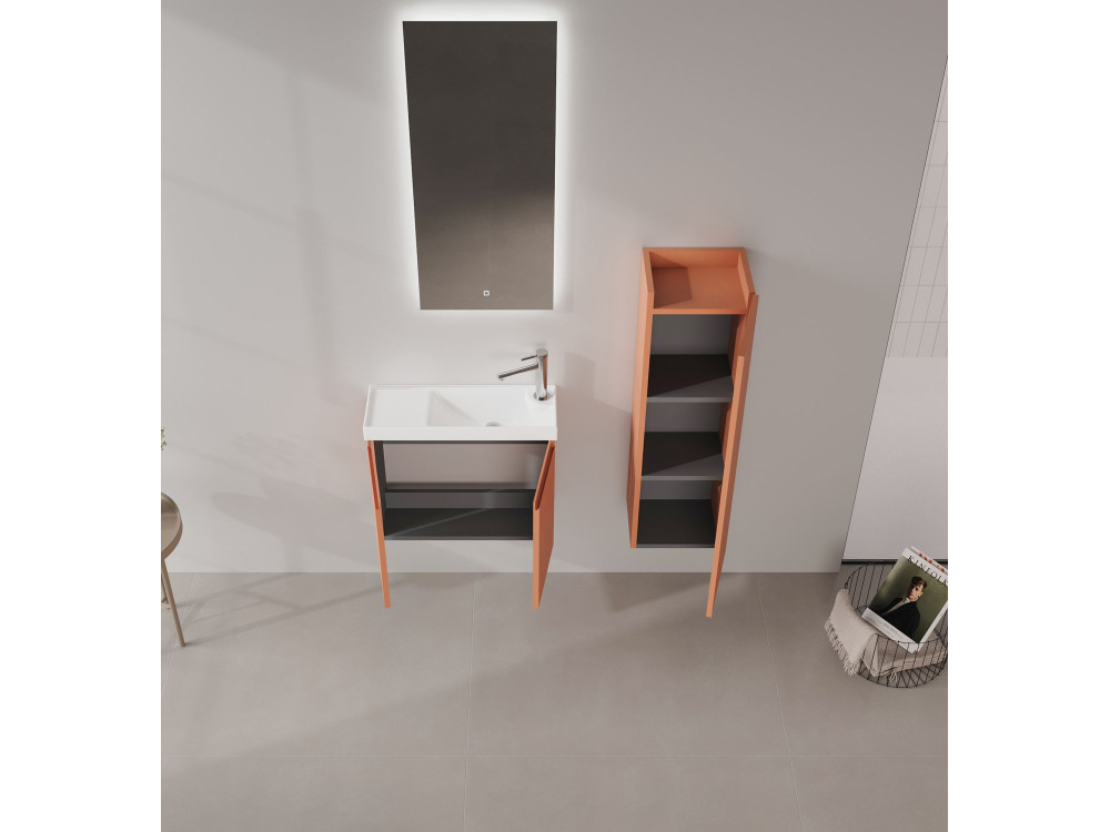 Wastafelmeubel "Ferla 60" - 60 x 22 x 50 cm - Matte Cinnamon