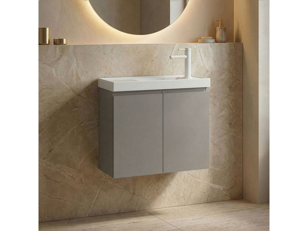 Wastafelmeubel "Ferla 60" - 60 x 22 x 50 cm - Matte Mink