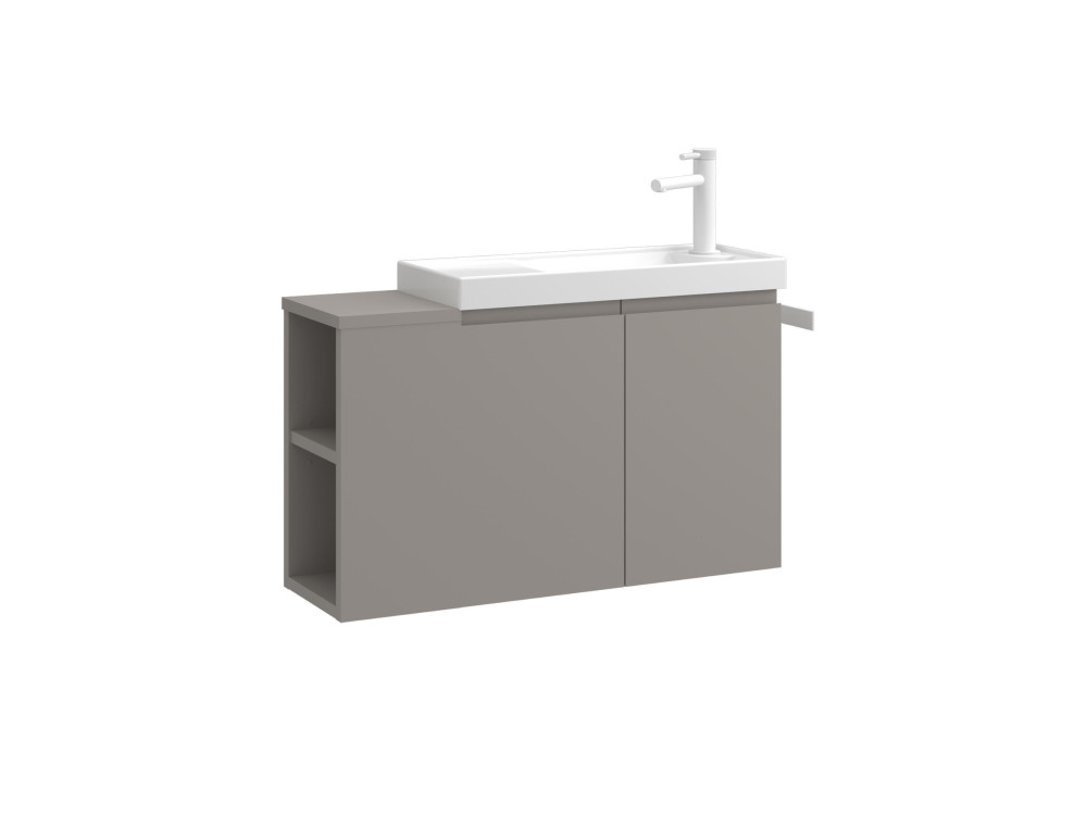 Wastafelmeubel "Ferla 80" - 80 x 22 x 45 cm - Matte Mink