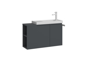 Wastafelmeubel "Ferla 80" - 80 x 22 x 45 cm - Mat antraciet