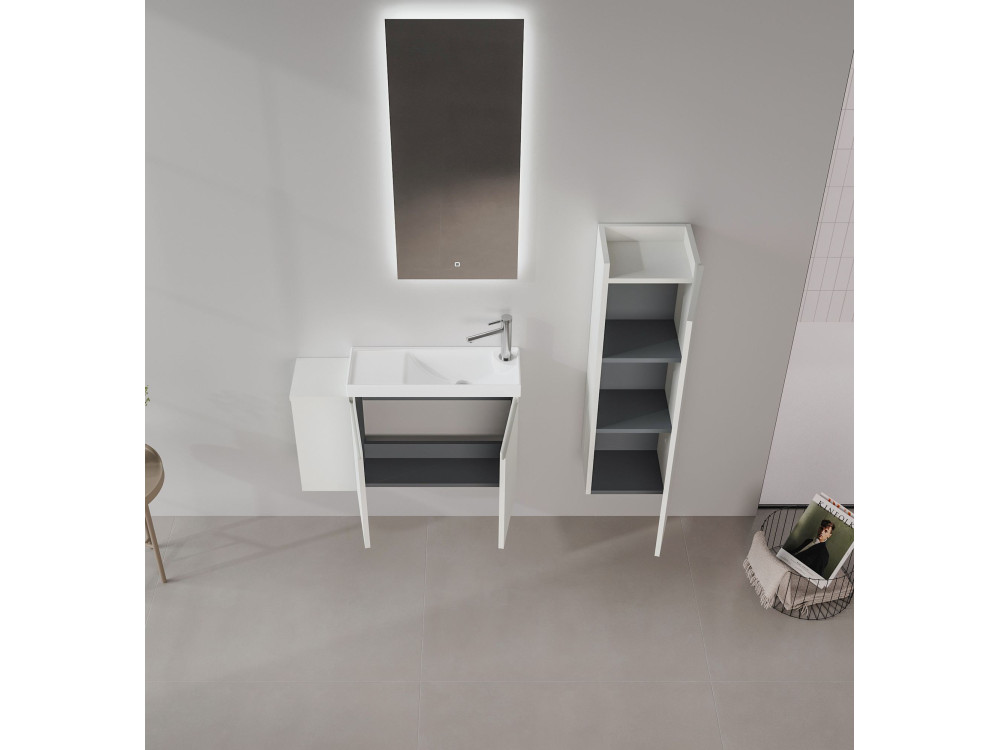 Wastafelmeubel "Ferla 80" - 80 x 22 x 45 cm - Matte Cashmere