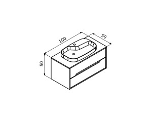 Wastafelmeubel "Galia 100 v2" -  cm - Donker walnoot