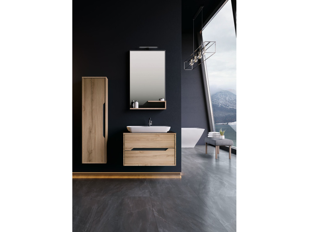 Wastafelmeubel "Galia 80 v2" - 80 x 50 x 50 cm - Eiken