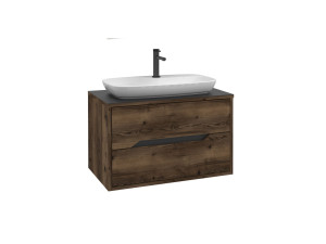 Wastafelmeubel "Galia 80 v2" - 80 x 50 x 50 cm - Dark Walnut
