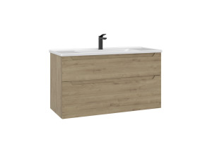 Wastafelmeubel "Messina 100 v2" - 100 x 45 x 55 cm - Eiken