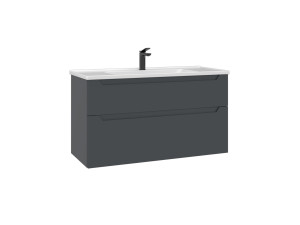 Wastafelmeubel "Messina 100 v2" - 100 x 45 x 55 cm - Mat antraciet