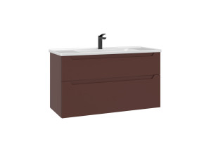 Wastafelmeubel "Messina 100 v2" - 100 x 45 x 55 cm - Matte Red