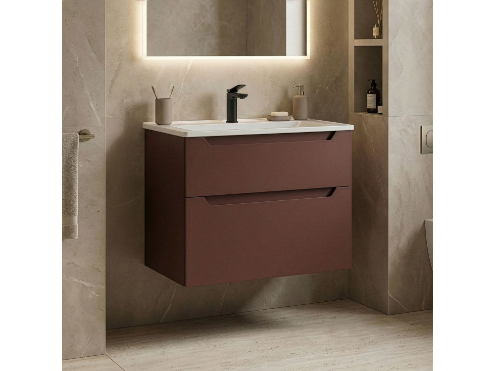 Wastafelmeubel "Messina 65 v2" - 65 x 45 x 55 cm - Matte Red