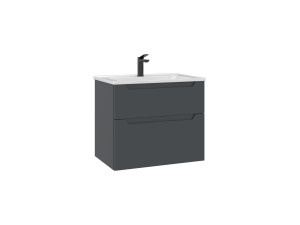Wastafelkast "Messina 65 v2" - 65 x 45 x 55 cm - Mat antraciet