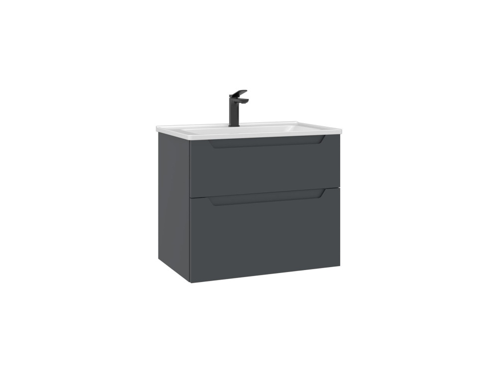 Wastafelkast "Messina 65 v2" - 65 x 45 x 55 cm - Mat antraciet