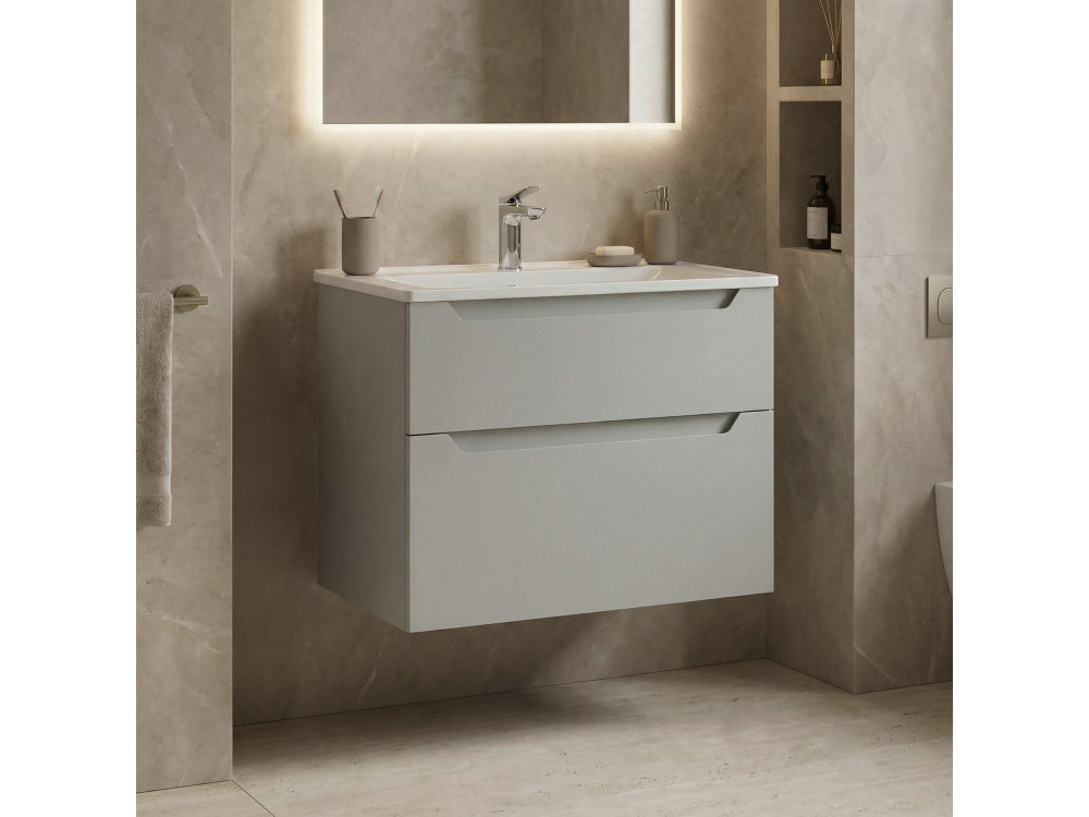 Wastafelmeubel "Messina 65 v2" - 65 x 45 x 55 cm - Matte Cashmere