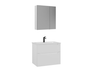 Wastafelmeubel met spiegel (2-delig) "Messina 65 v2" - 65 x 45 x 55 cm - Matwit