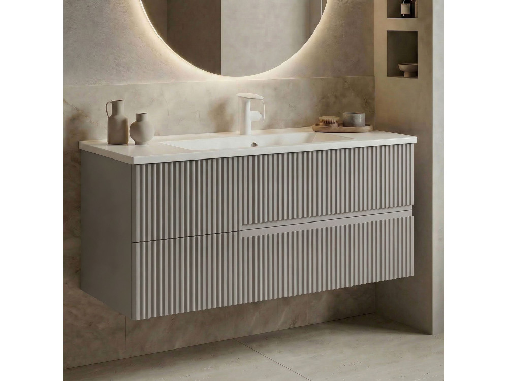 Wastafelmeubel "Moonlight 120" - 121 x 51 x 51 cm - Matte Mink