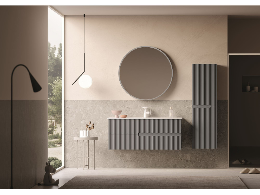 Wastafelmeubel "Moonlight 120" - 121 x 51 x 51 cm - Matgrijs
